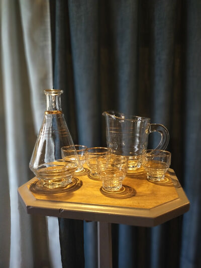 Water service or orangeade carafes and glasses