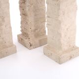 Set of 3 Marble Art Marta travertine column candle holders