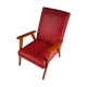 Fauteuil en skaï rouge années 60