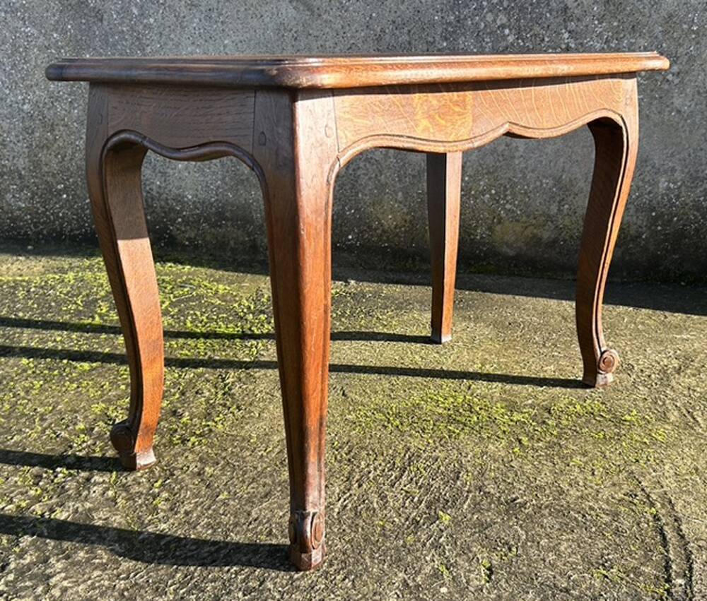 Small coffee or side table, oak, marquetry, Louis XV style, vintage