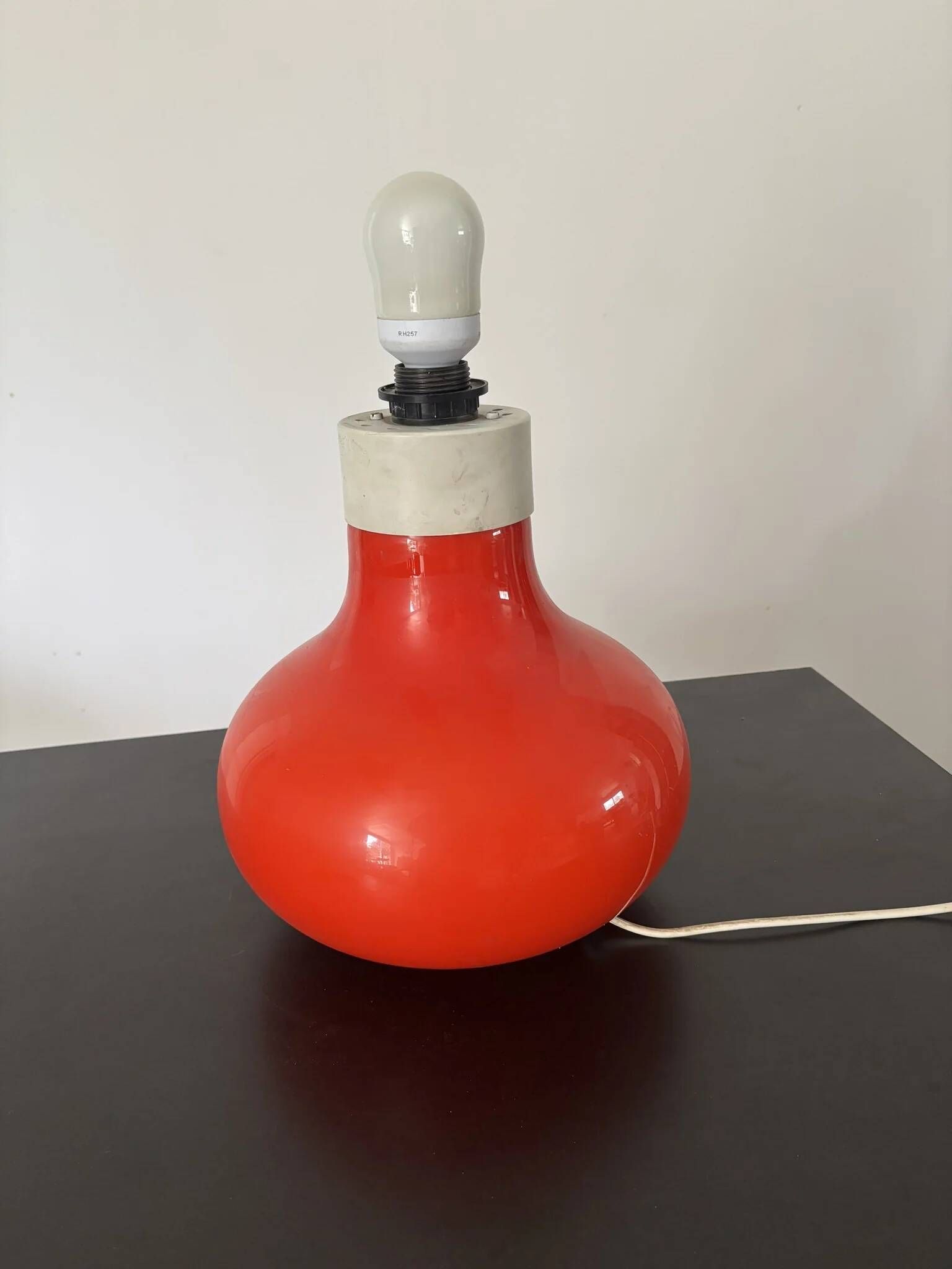 Orange opaline lamp base Space Age
