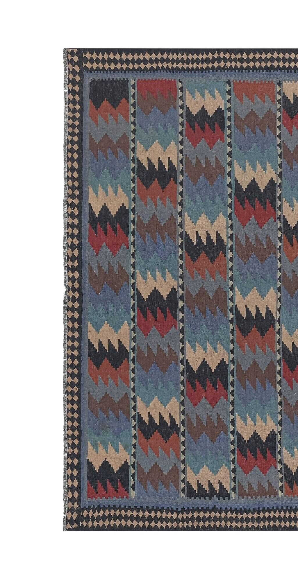 Vintage Turkish kilim handwoven 193x193 cm