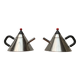 Postmodern Japanese kettle in stainless steel, set of 2