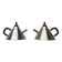Postmodern Japanese kettle in stainless steel, set of 2