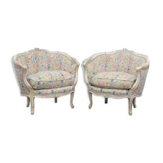 Pair of Louis XV-style marquise armchairs