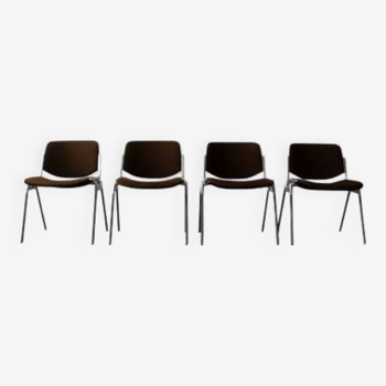 Set of 4 DSC 106 chairs by Giancarlo Piretti for Castelli, Italy, 70s