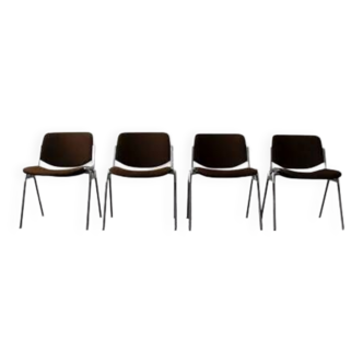 Set of 4 DSC 106 chairs by Giancarlo Piretti for Castelli, Italy, 70s