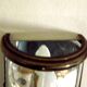 Pair french country brass & curved glass wall lights mirrored back plate 3965
