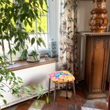 Vintage stool - Upcycling - tapestry - Romy Yellow
