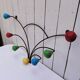 Wall-mounted coat rack with coloured balls, 50s design, vintage