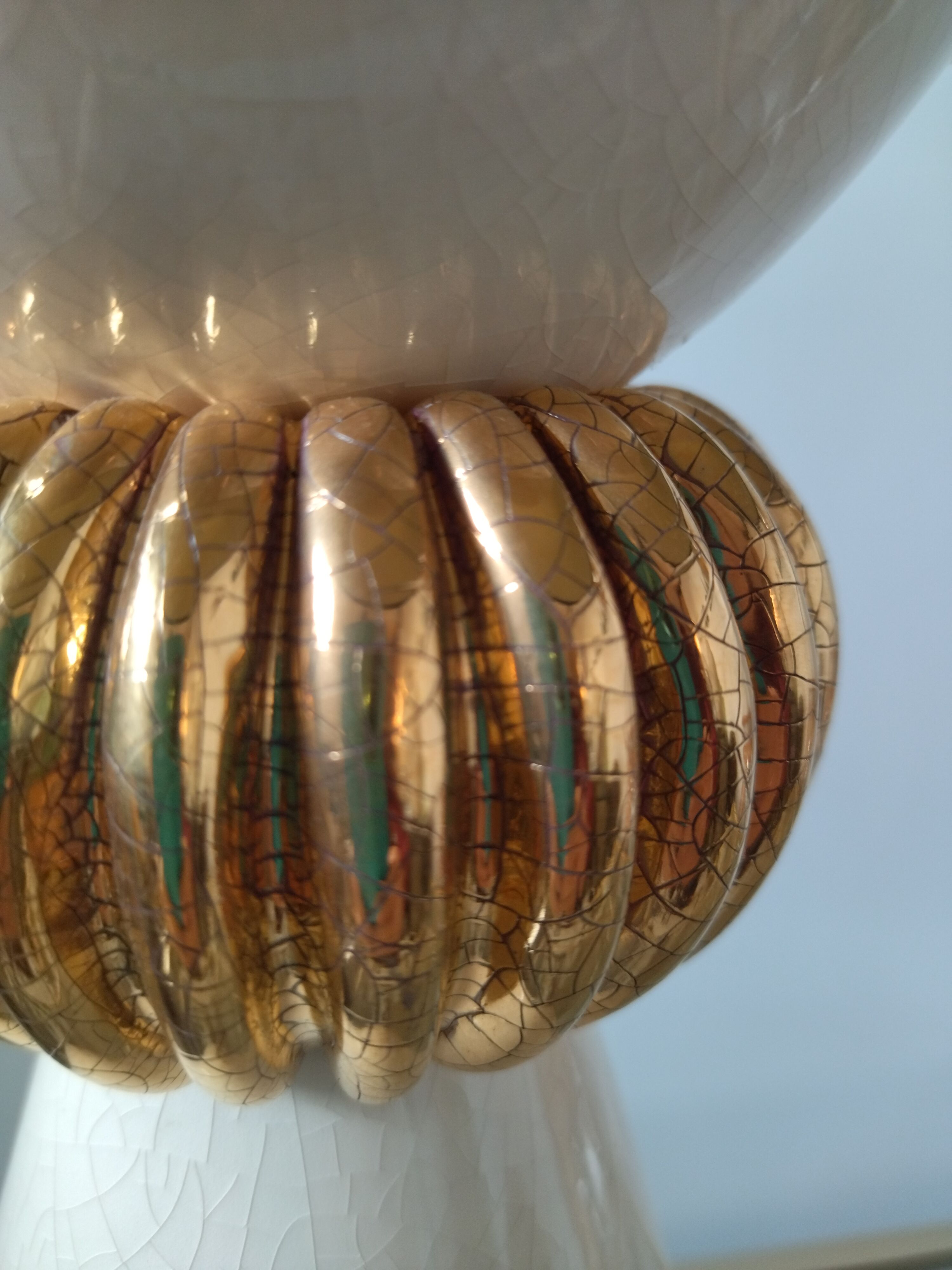 White and gold Kostka lamp