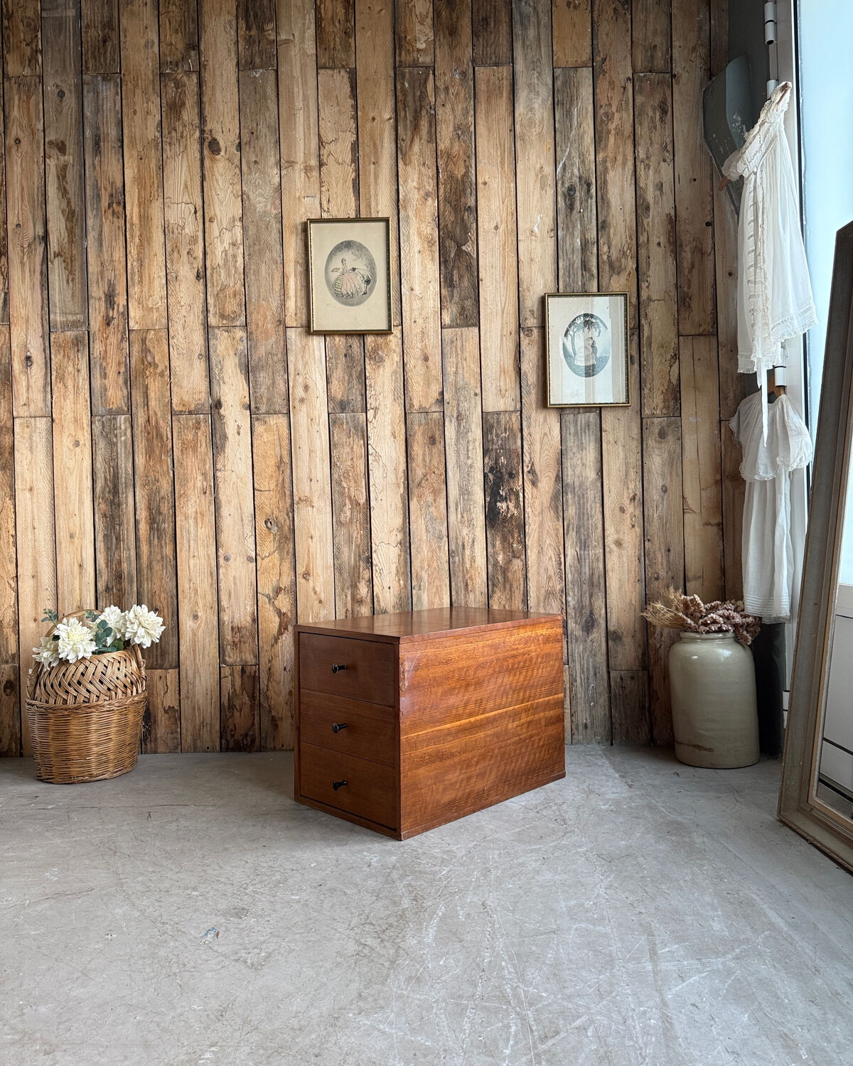 Trio of vintage chests of drawers