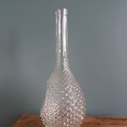 Carafe bouteille en verre décor pointe de diamant ananas
