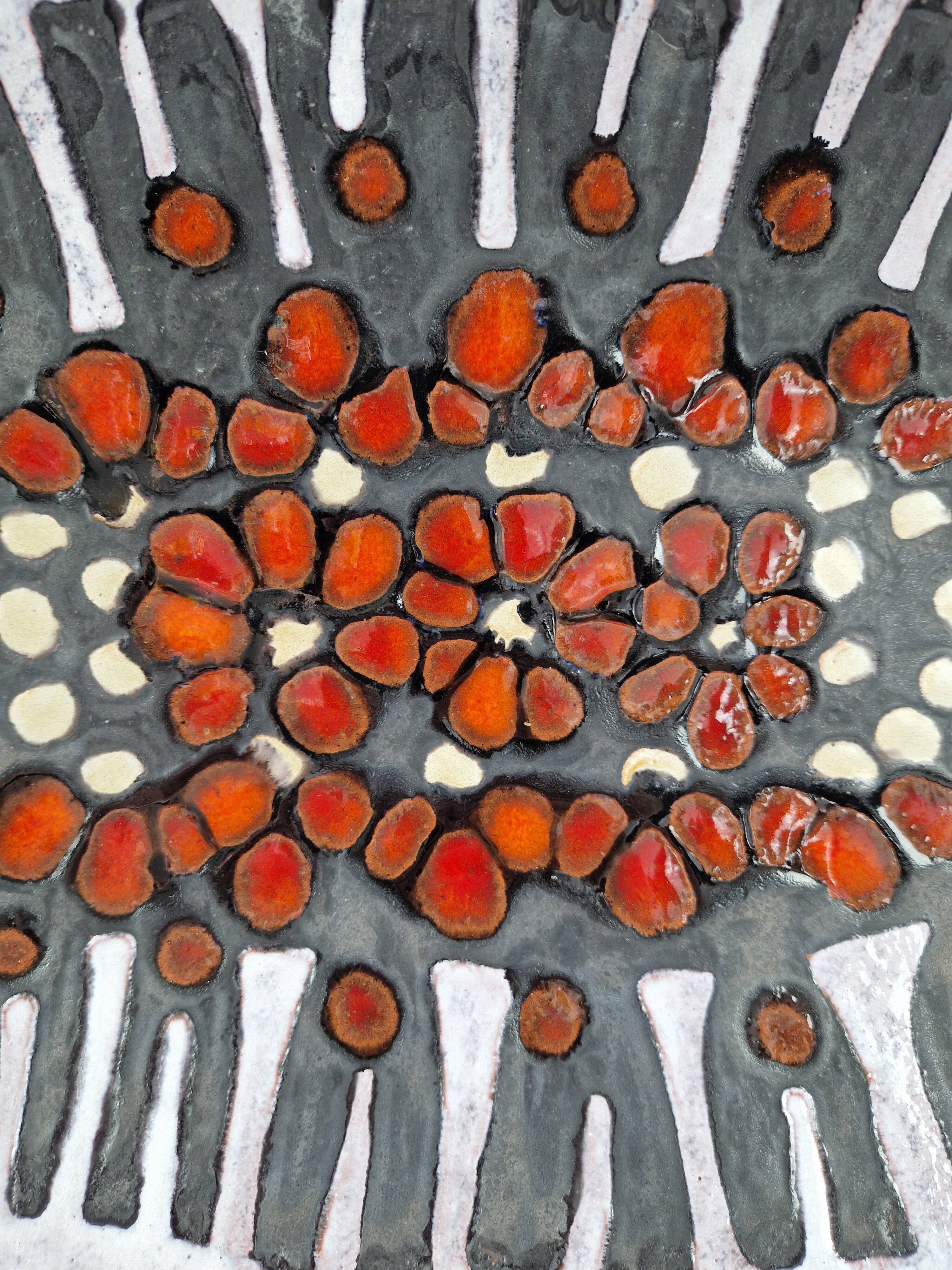 Oblong ceramic cut by perignem circa 1960