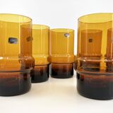 Set of 6 orangeade glasses / pitcher / ice bucket • Italy • 1970