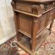 Desserte, console Henri III en noyer et marbre beige