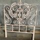 Headboard in rattan peacock white patinated for bed 90cm
