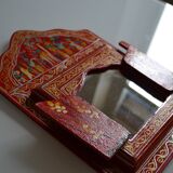 Miroir à décor peint de miniatures persanes