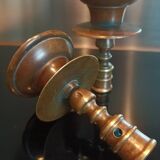 Pair of 17th century bronze candlesticks