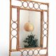 Miroir en bambou et rotin organique moderne du milieu du siècle, style Franco Albini, années 1960.