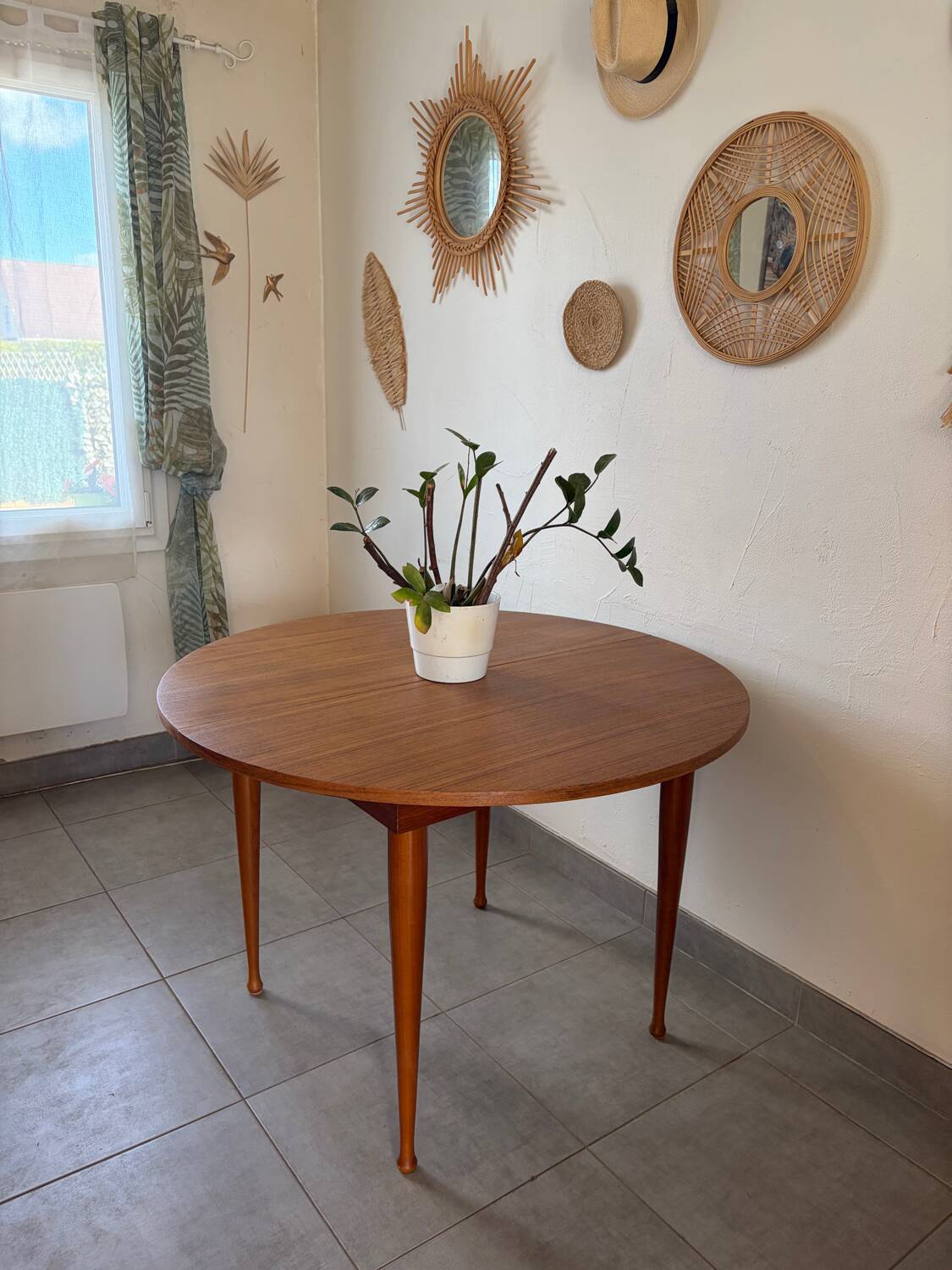 Vintage teak round table