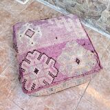 Handmade Berber Kilim pouf, floor cushion