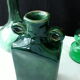 Vintage green vase with ears