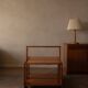 Vintage folding pine service trolley, 1970s
