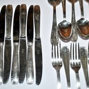 LCF set of 36 silver cutlery for starters and desserts, 1950s design Le Couvert Français