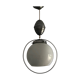 White opaline hanging lamp rises and drops vintage 1930 57cm