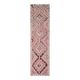 1970s Turkish Oushak Handmade Wool Cotton Pink Runner Rug 93x358