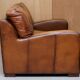 Hand-dyed leather vintage-style sofa