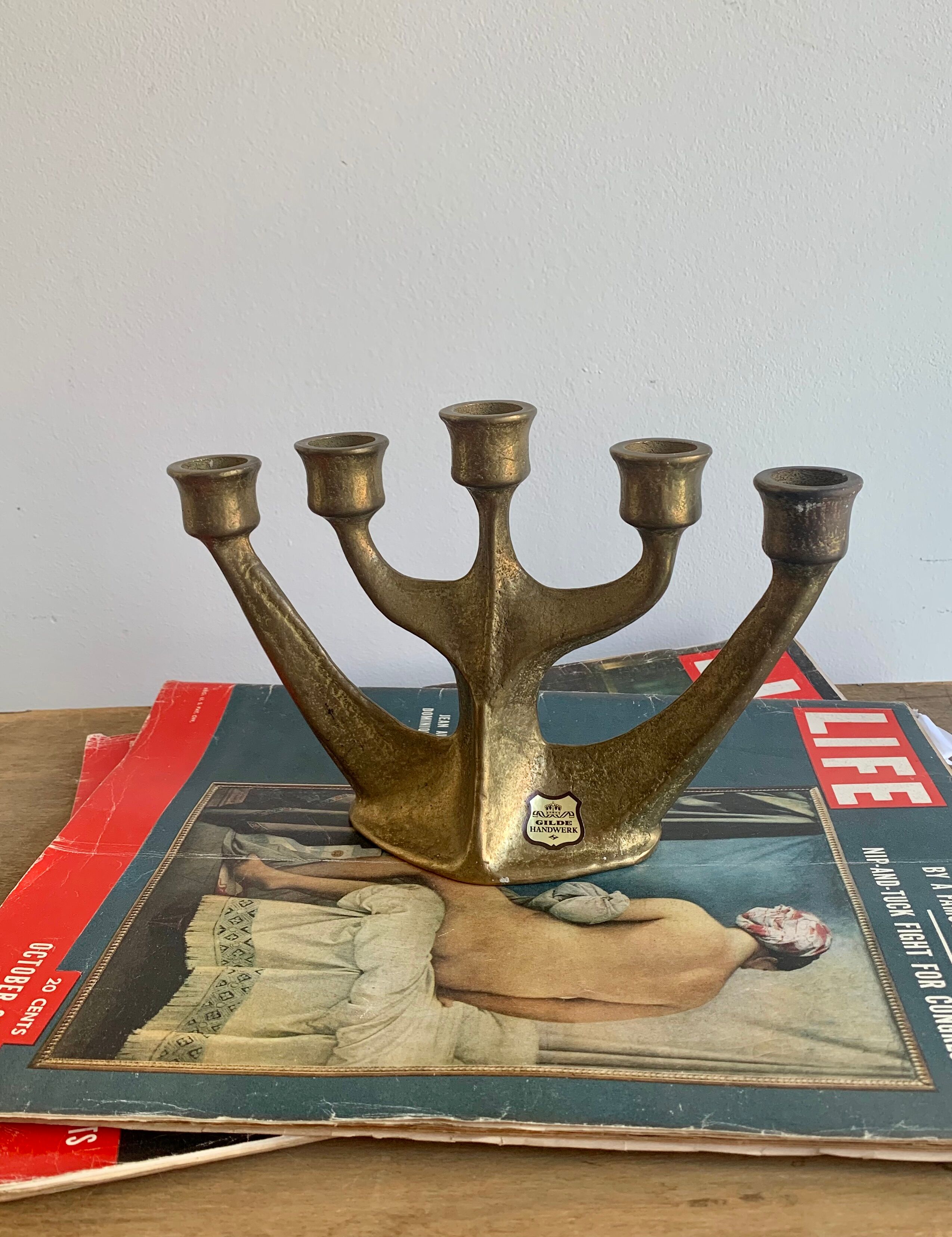 Bronze candleholder, 1970s