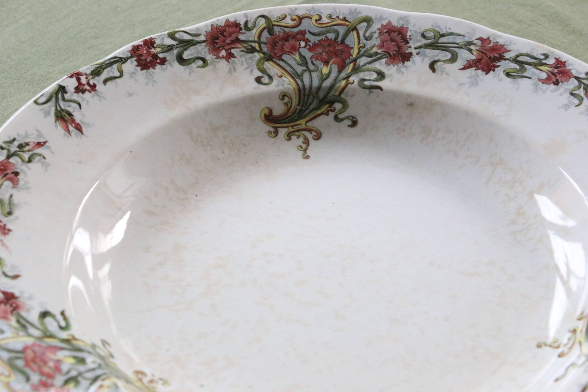 Soup plates x4, Onnaing, Guirlande model, 19th century