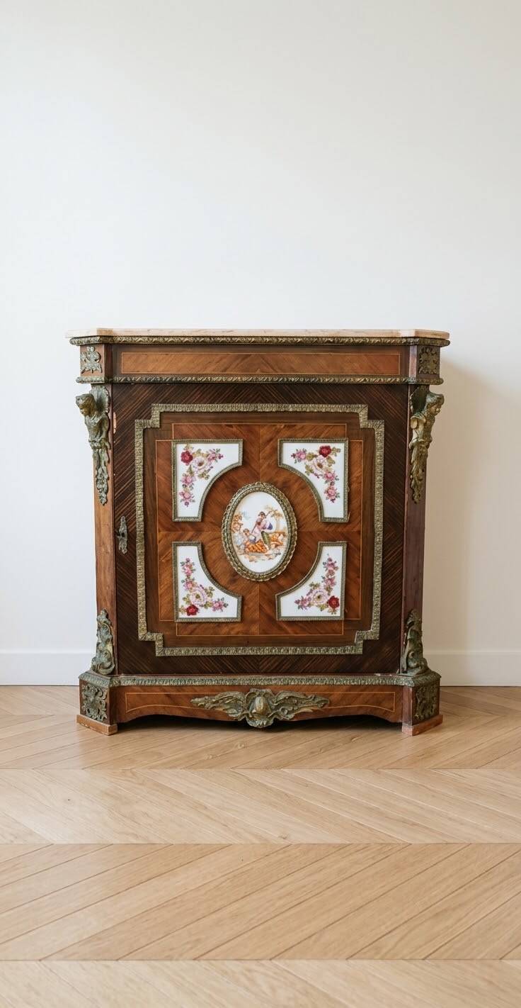 Napoleon III buffet set: wood and marble