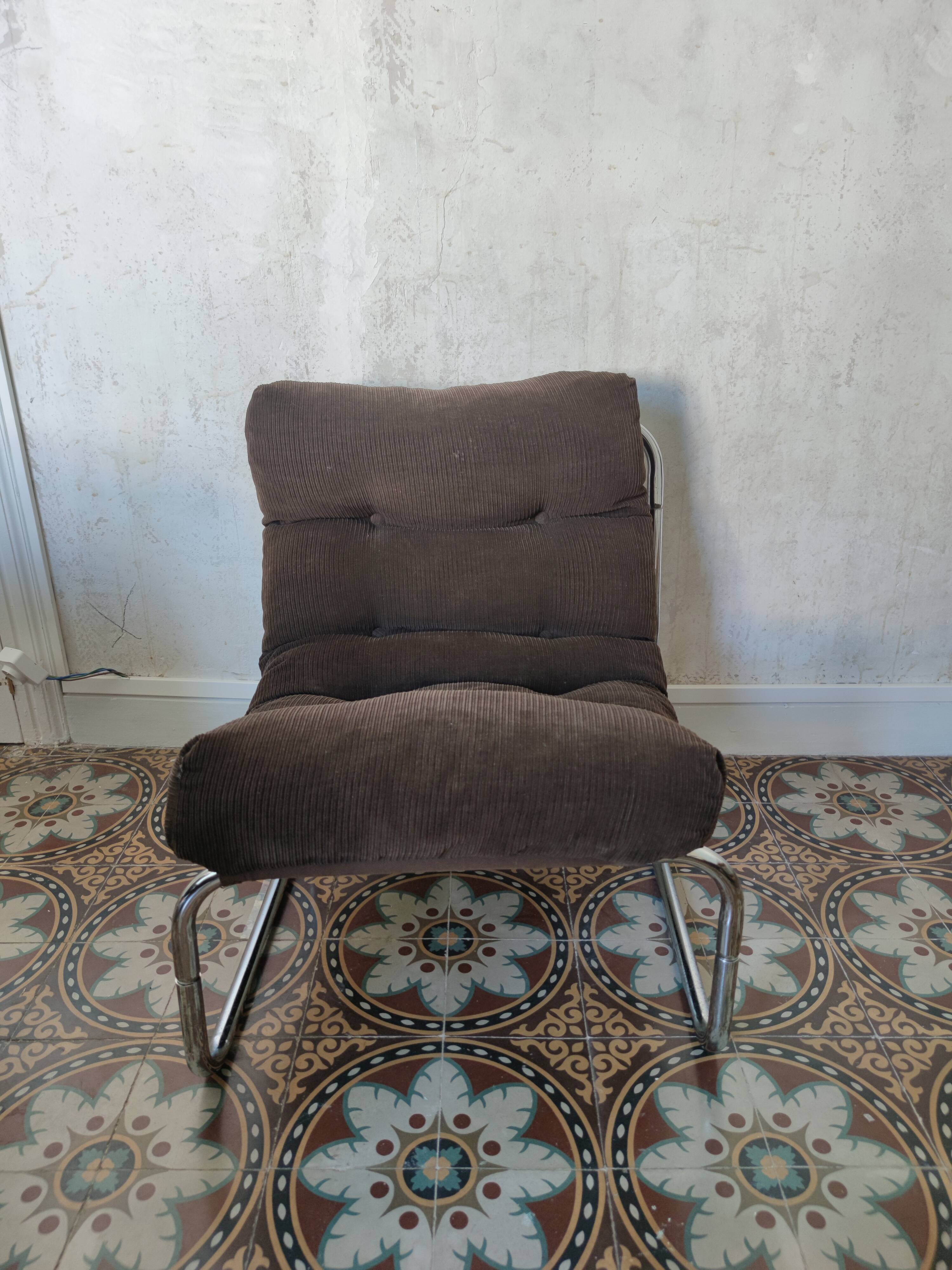 Fauteuils en velours vintage