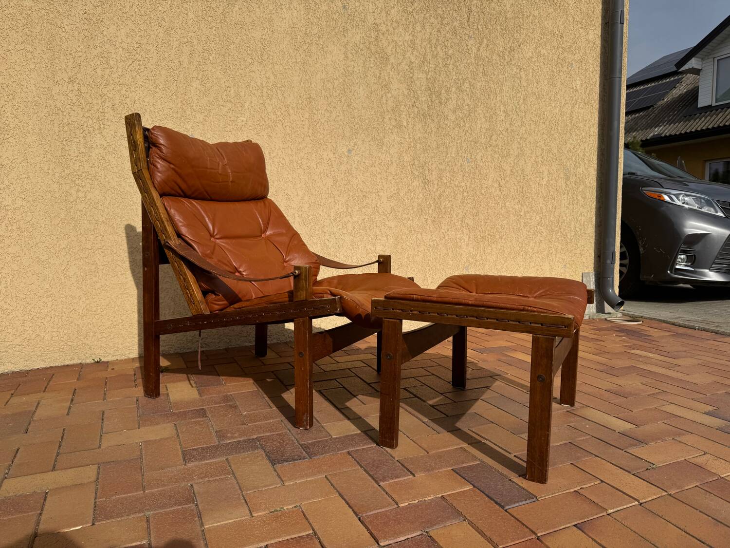 Fauteuil vintage « Hunter » avec ottoman par Torbjørn Afdal, années 1960, Norvège