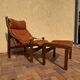 Fauteuil vintage « Hunter » avec ottoman par Torbjørn Afdal, années 1960, Norvège