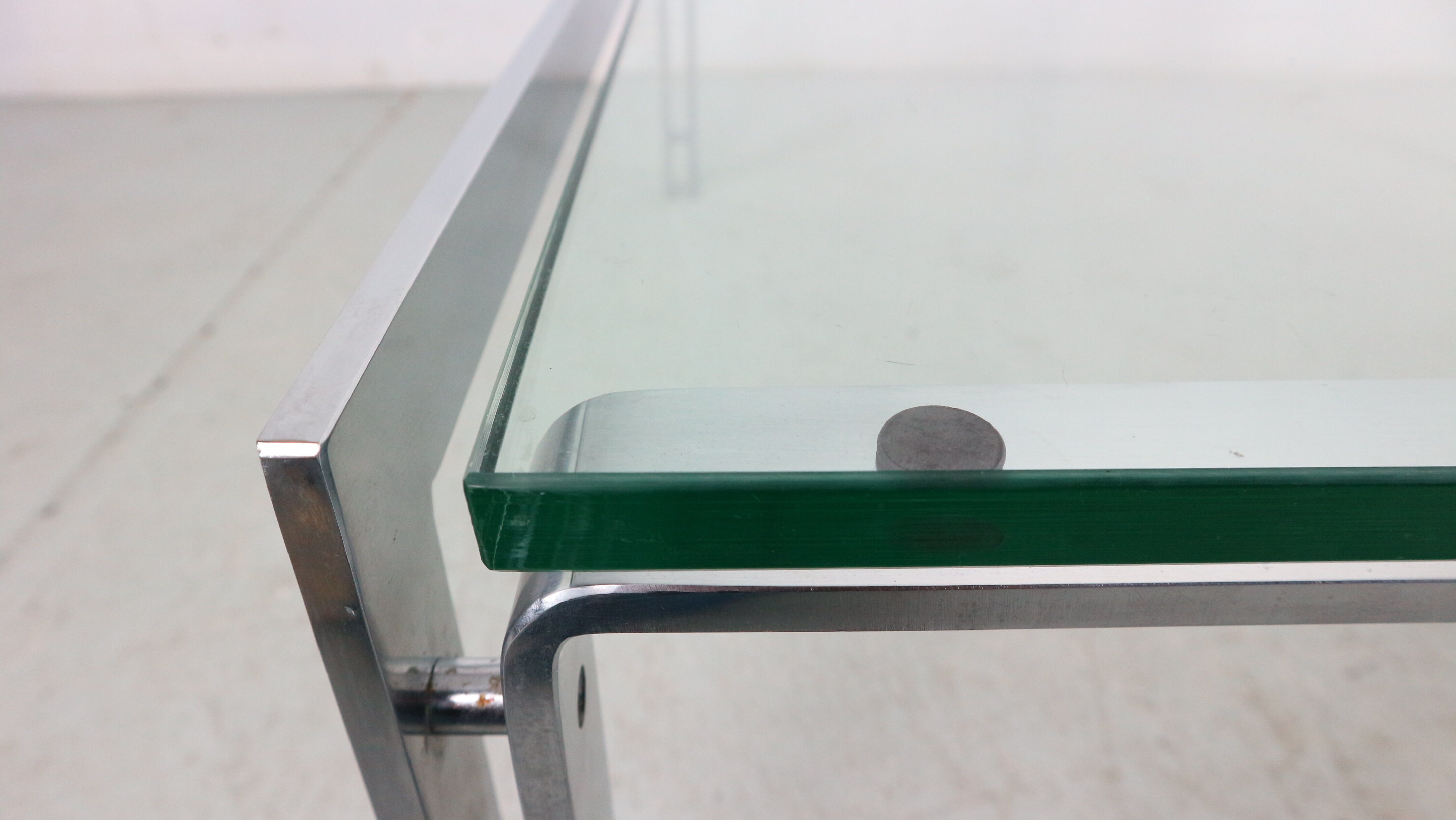 Dutch Metaform Large Steel & Glass Coffee Table by Hank Kwint, 1970