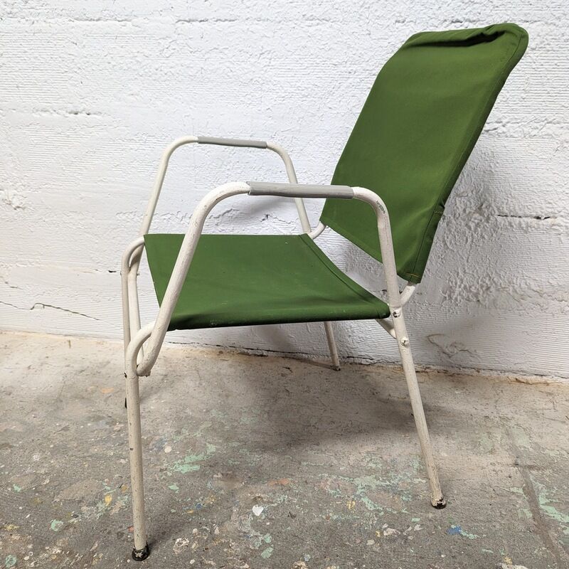 Fauteuil vintage métal et tissu