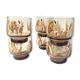 6 vintage Arcoroc smoked glasses with a pattern of ears of wheat