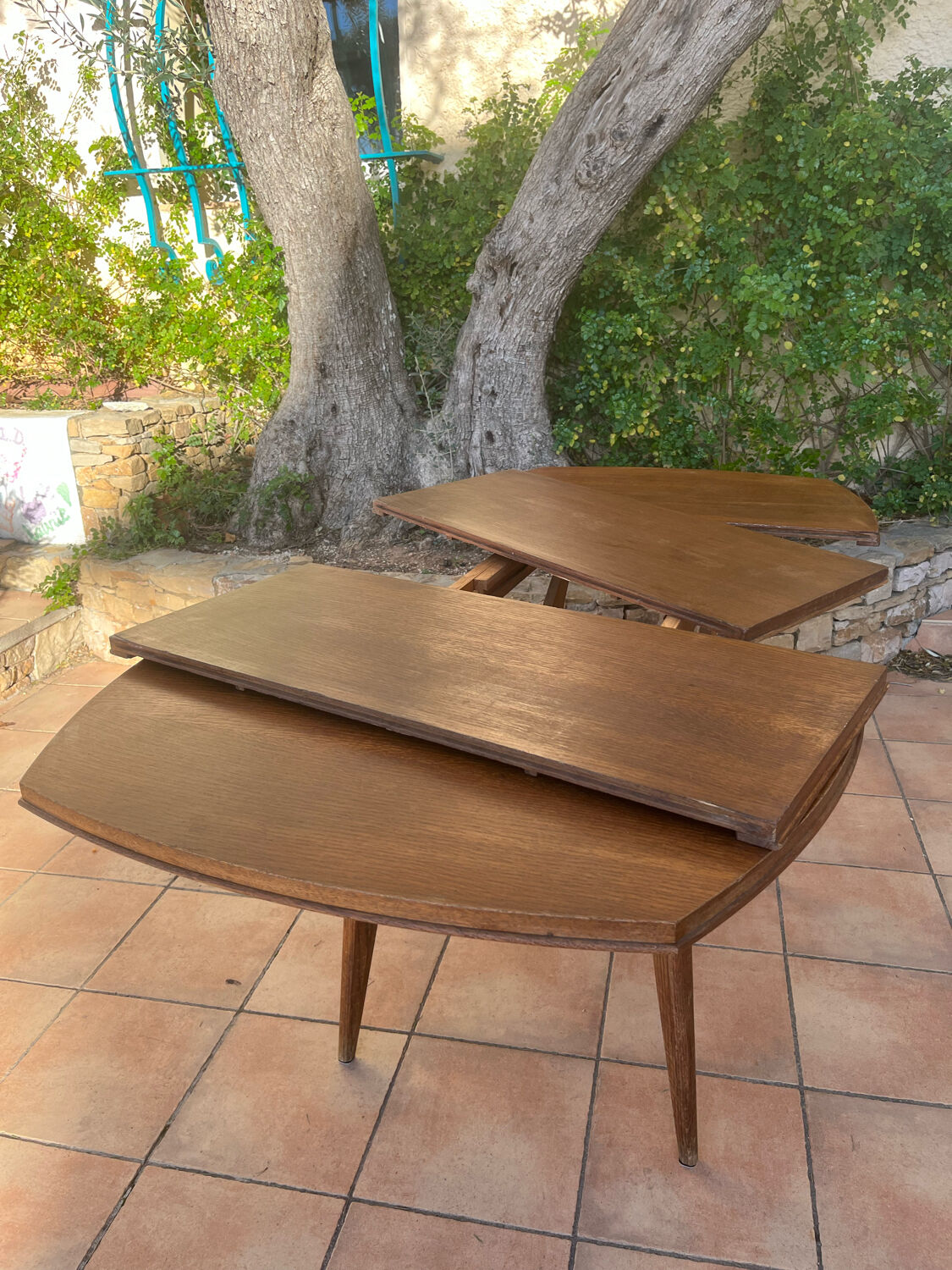 Coffee table with sirca system in oak from the 50s