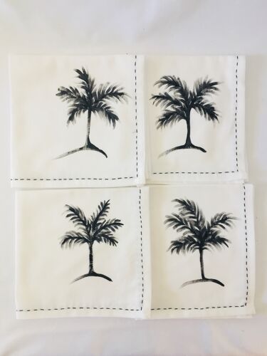 Hand-painted napkins palm tree
