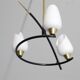 Vintage chandelier arlus in metal, opaline and brass 1950