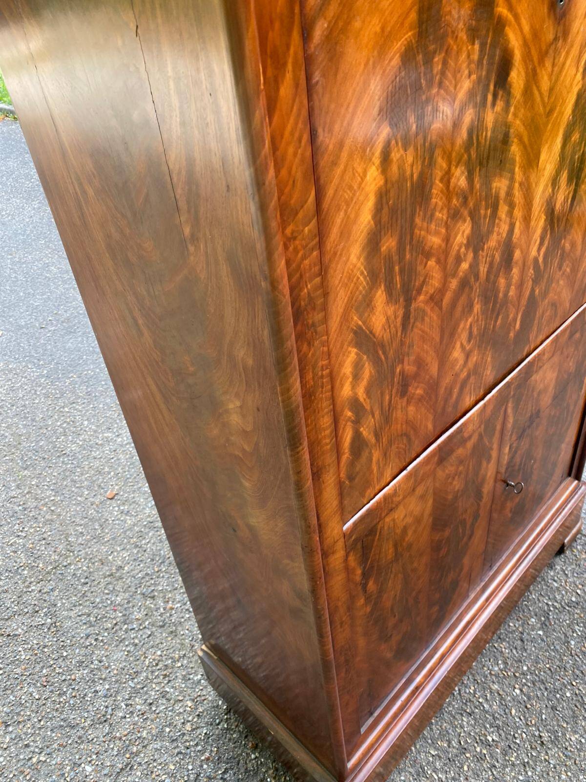 Louis Philippe burr walnut and marble secretary from the 19th century