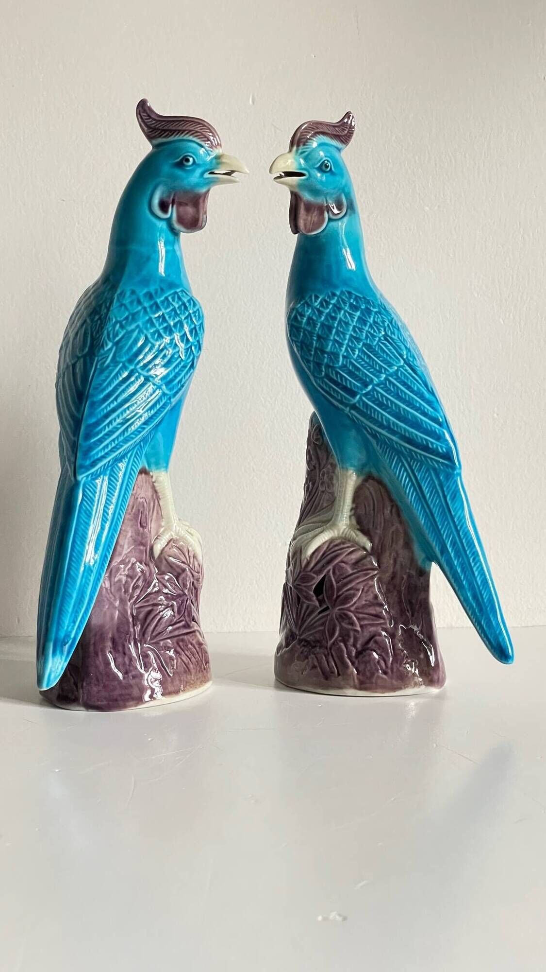 Pair of phenix birds chinese porcelain early 20th century