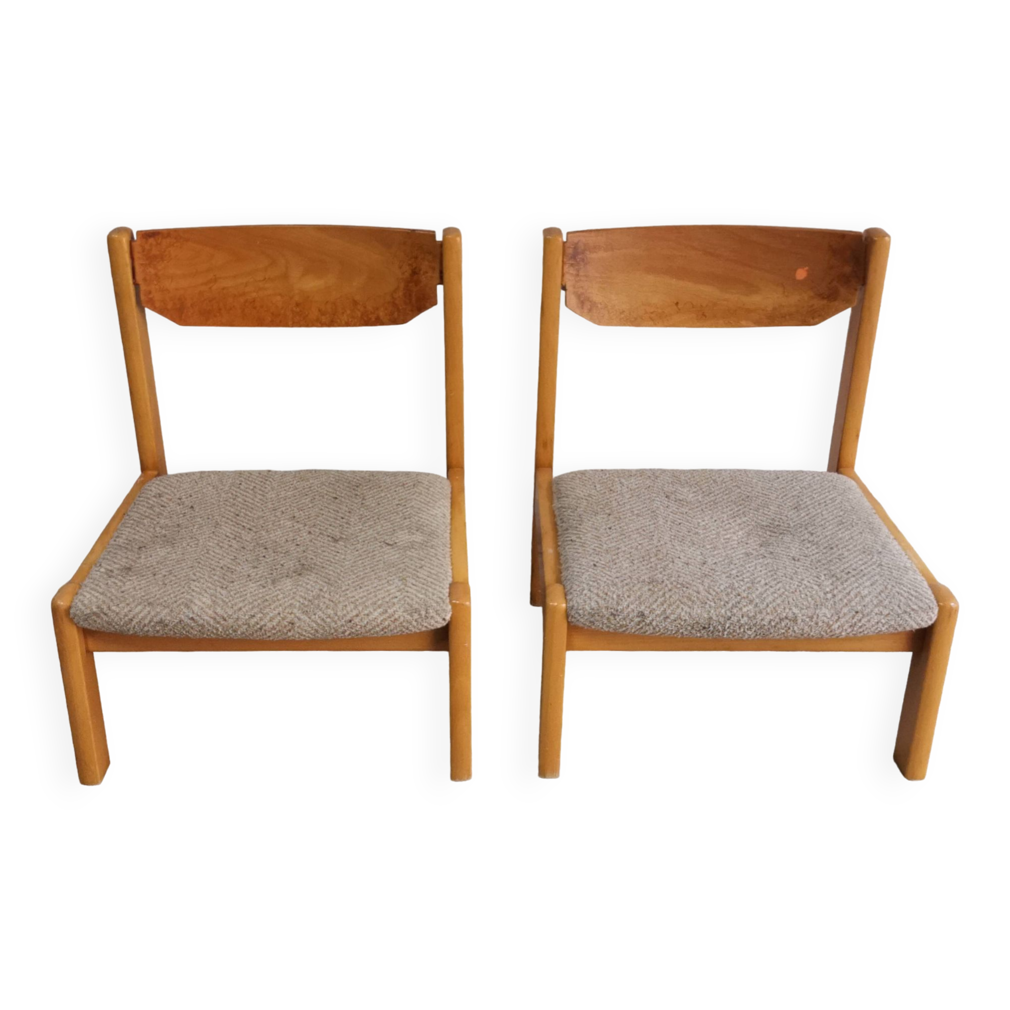Pair of vintage low chairs