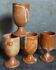 Four potter's mugs turned in vintage light stoneware