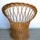 Armchair woven rattan basket, 60-70 years