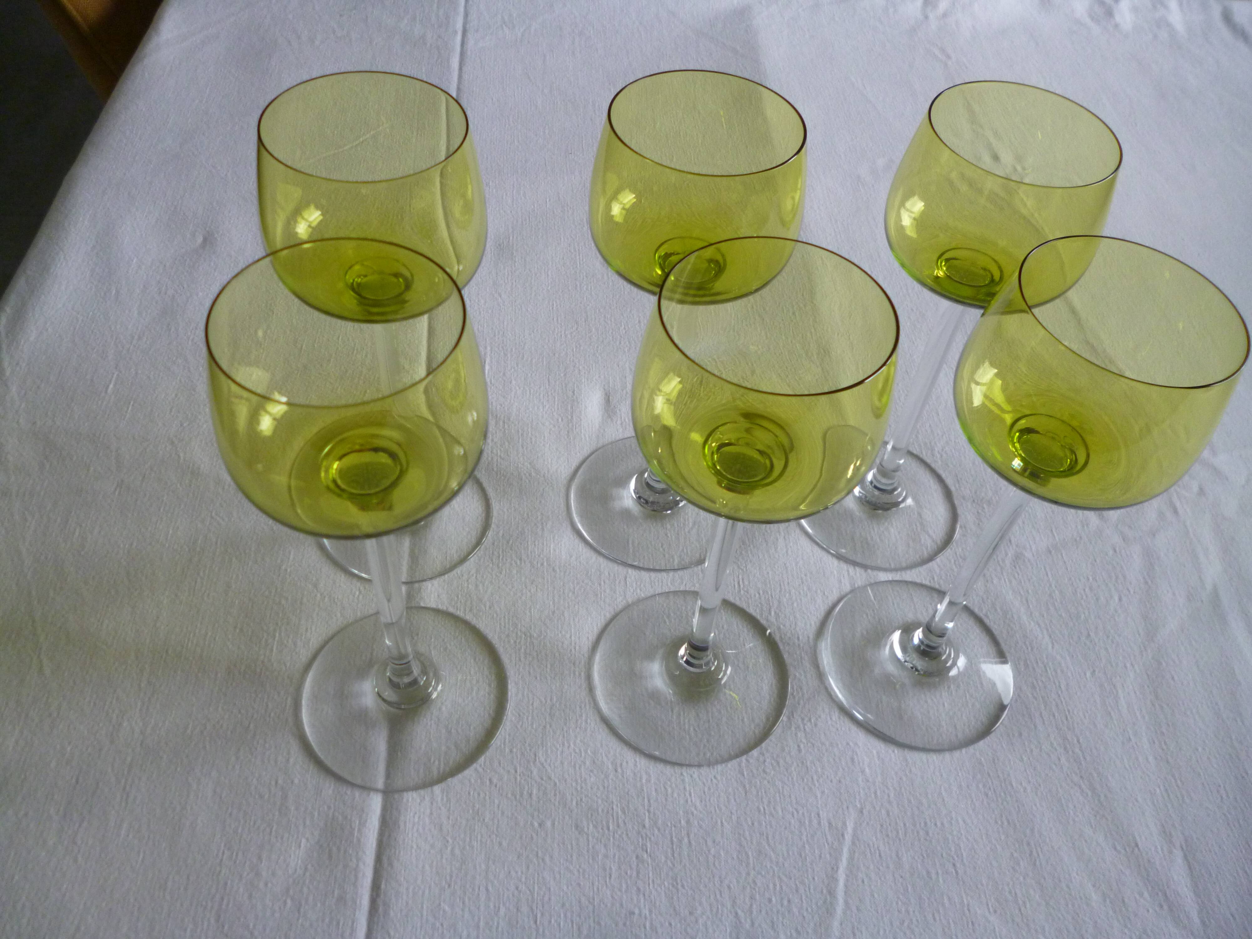 Set of 6 Baccarat stemmed glasses